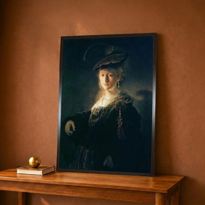 Young Woman in Fancy Dress Canvas Wall Painting - 12 x 18 Inches
