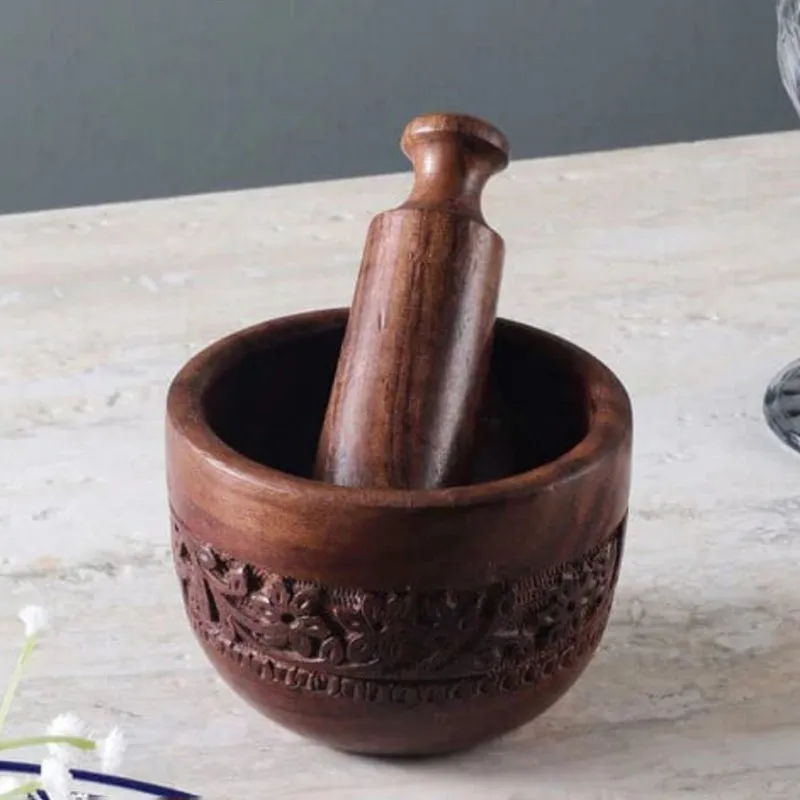 Natura Carved Mortar & Pestle media 1