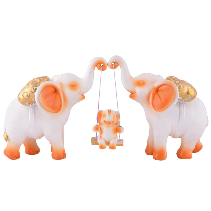 Tiny Tuskers Painted Polyresin Show Piece - White media 3