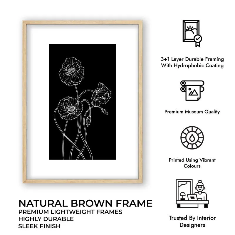 Dark Garden Canvas Wall Painting With Brown Frame media 9