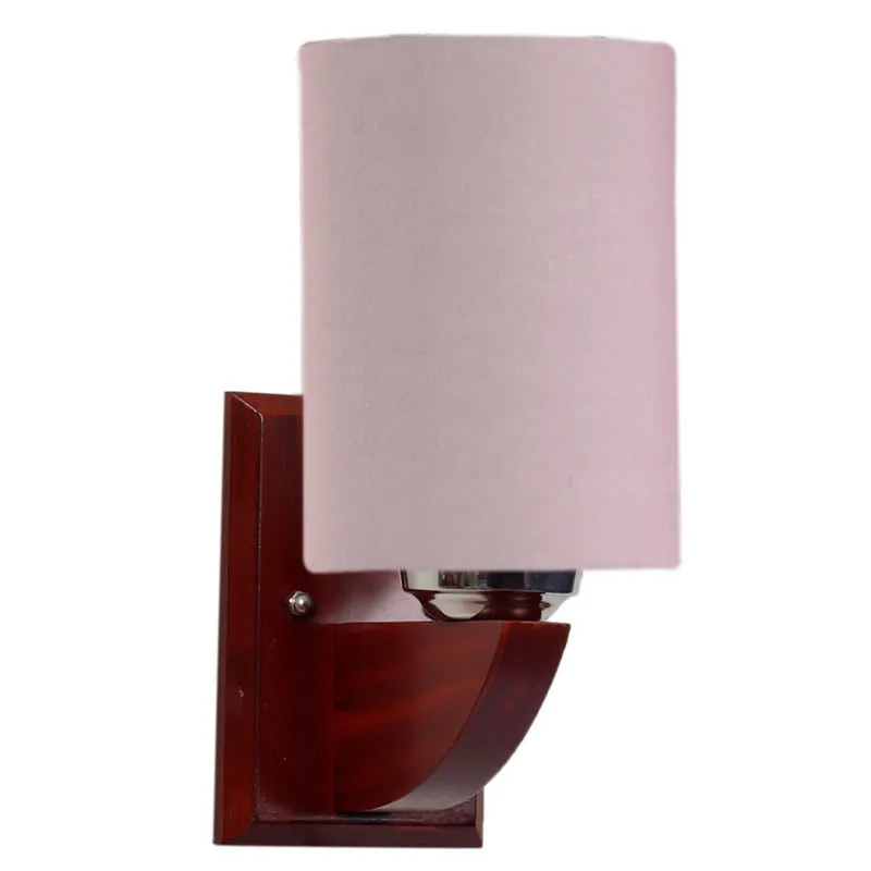 Shell Pink Cylindrical Wooden Wall Lamp media 5