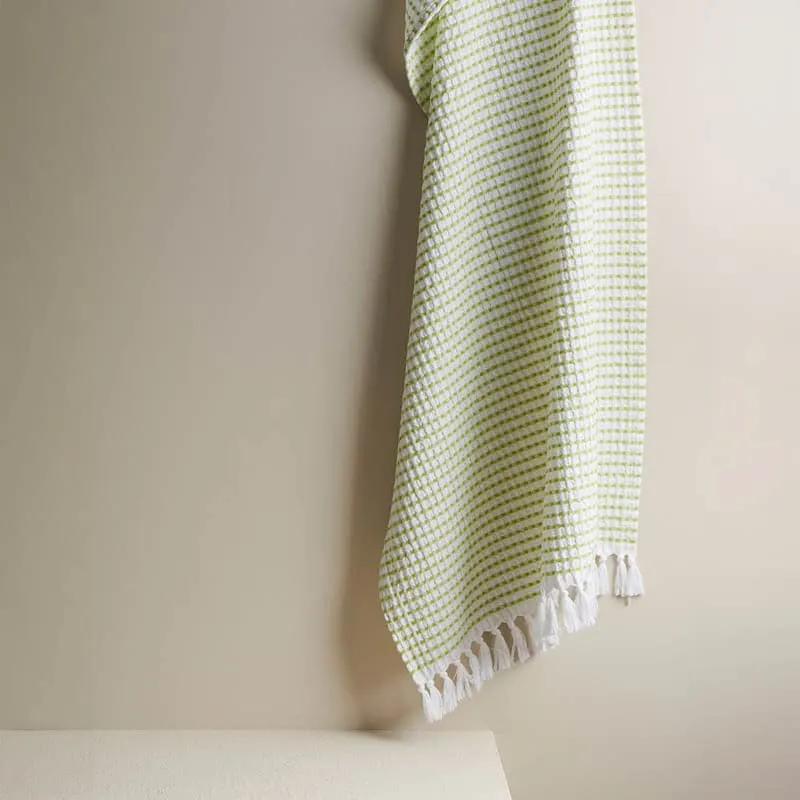Alyssa Waffle Bath Towel - Light Green media 1