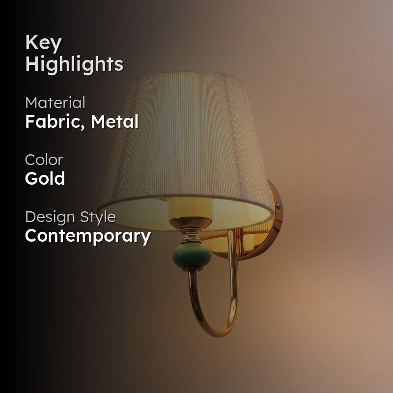 Keegan Fabric & Metal Wall Lamp media 2