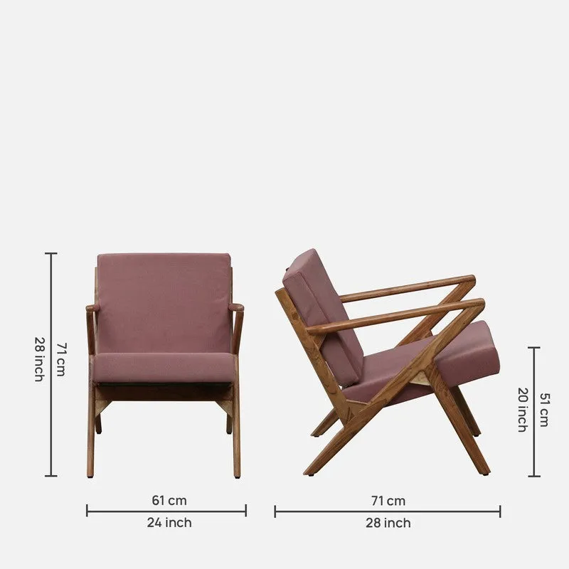 Metrona Acacia Wood Accent Chair - Pink media 14
