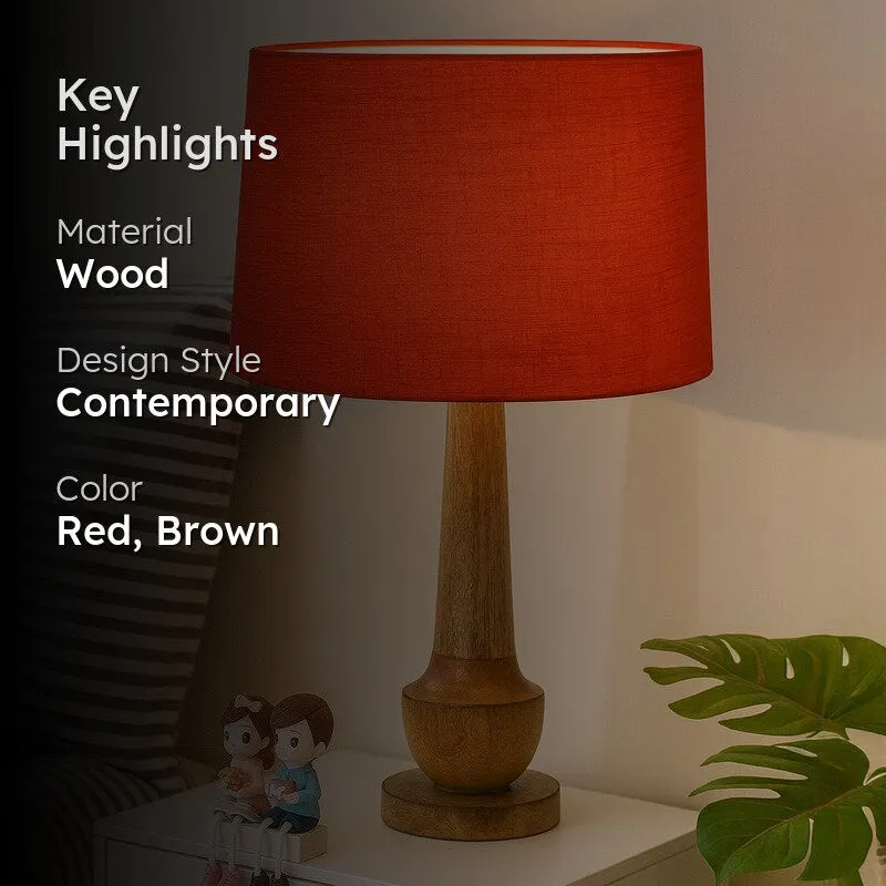 SpectraFlex Adaptive Wooden Table Lamp - Red,Brown media 2