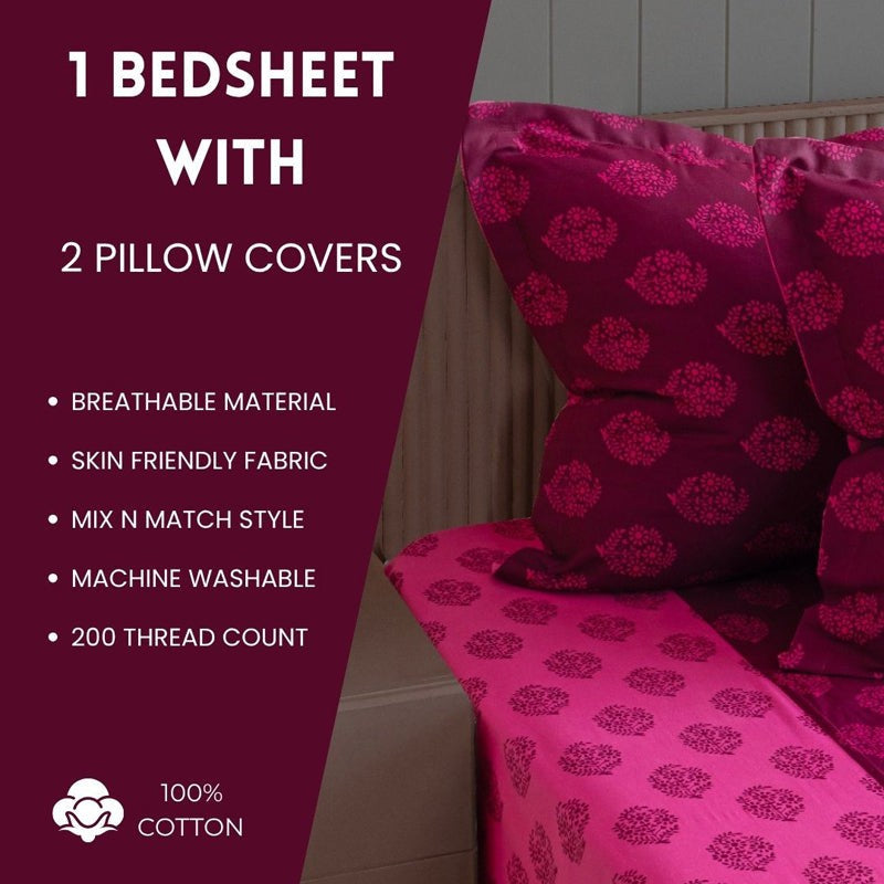 Swayam Rajastha Cotton Bedsheet (Pink) - 180 TC media 8