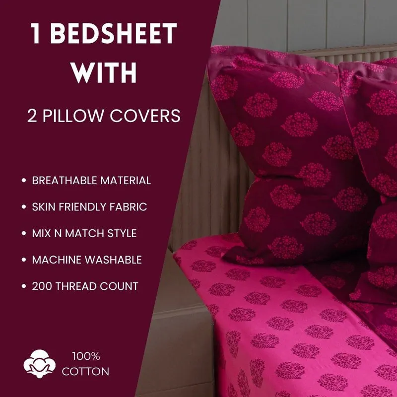 Swayam Rajastha Cotton Bedsheet (Pink) - 180 TC media 8