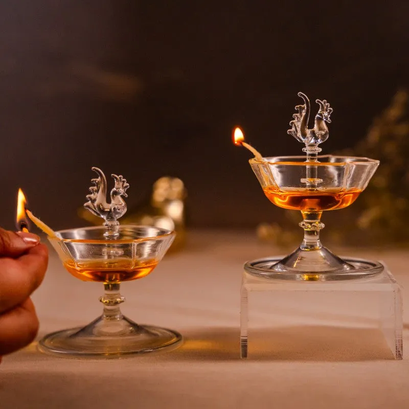 Lumina Glass Diya - Set Of Two media 6