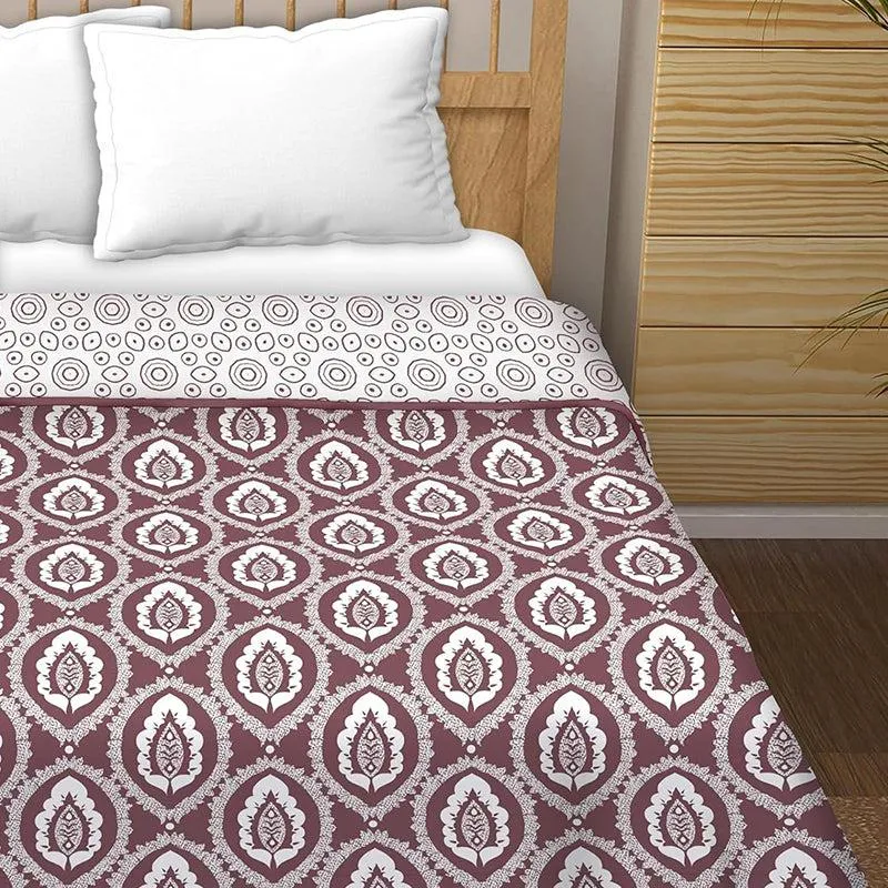 Jinita Reversible Cotton Dohar (Maroon)  - 180 GSM media 1