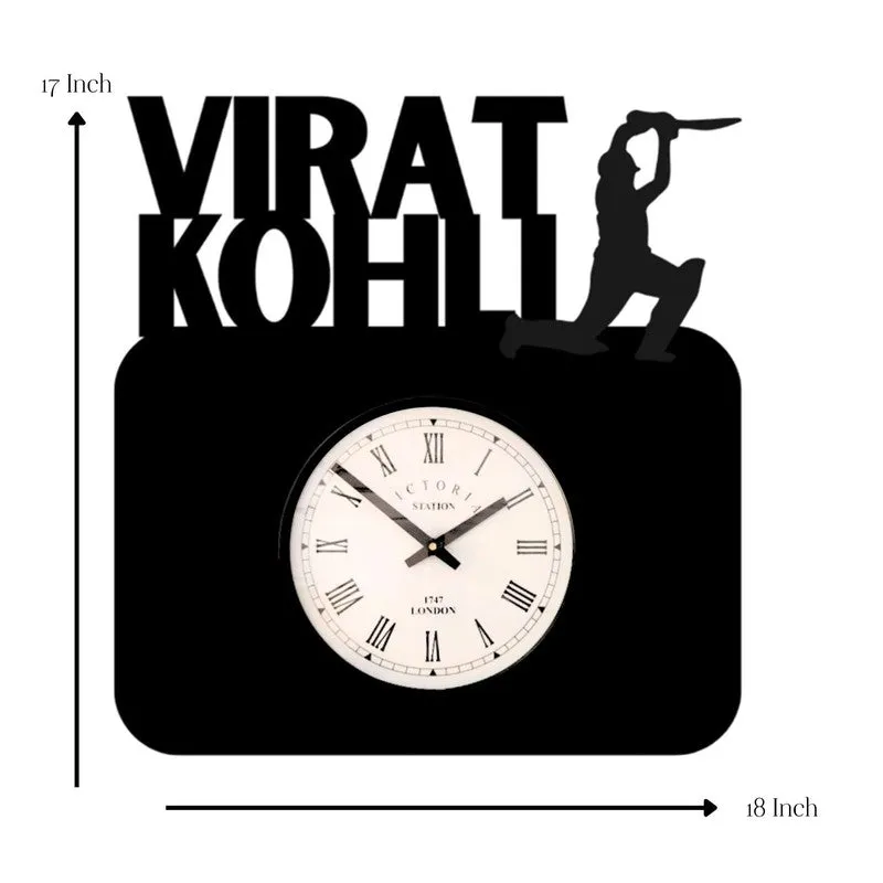 Virat Kohli Steel Analog Wall Clock - Black media 7