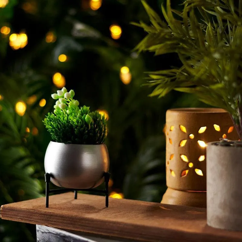 Eukene Metal Planter - Silver media 1