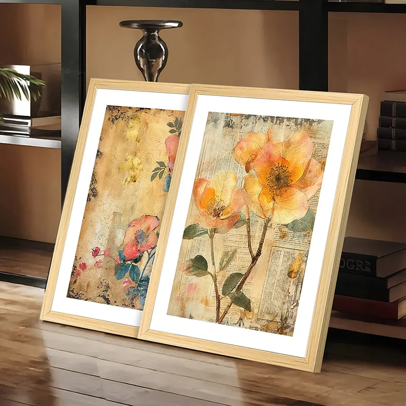 Brushed Flora Wall Art With Frame - Set Of Two media 8
