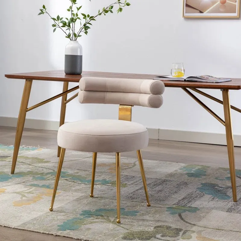 Velmora Metal Accent Chair - Beige media 4