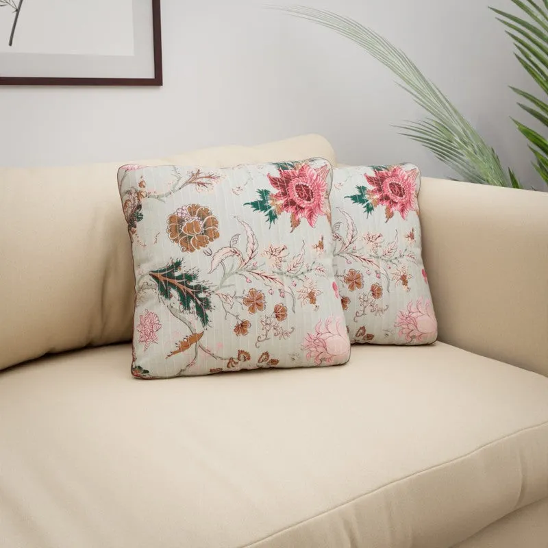 Floral Serenity Cotton Cushion Covers - Set Of Two media 5