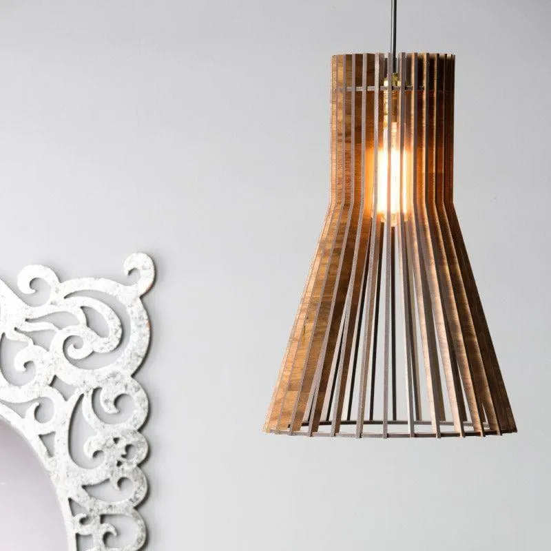 Cone Clan Wooden Ceiling Lamp media 1