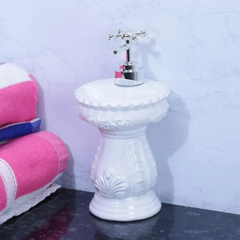 Antique Basin Soap Dispenser - White media 1
