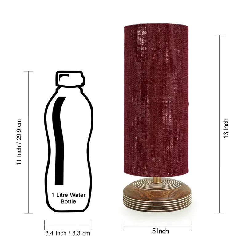 Savera Siera Fabric Table Lamp - Maroon,Brown media 8