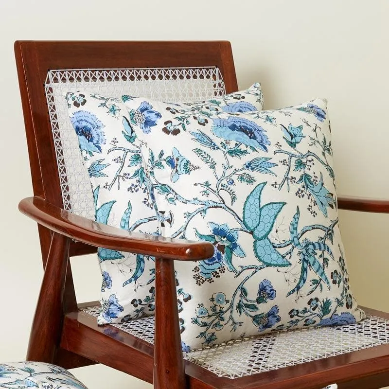 Lushlie Blooms Cushion Cover (Blue) - Set Of Two media 2