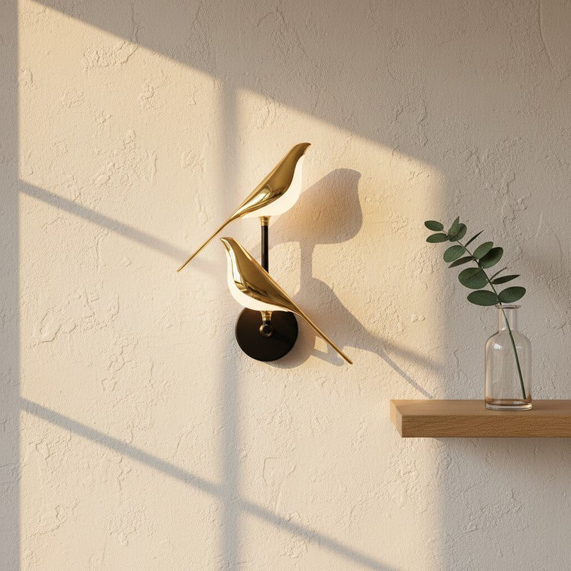 Winged Glow Acrylic & Metal Wall Lamp
