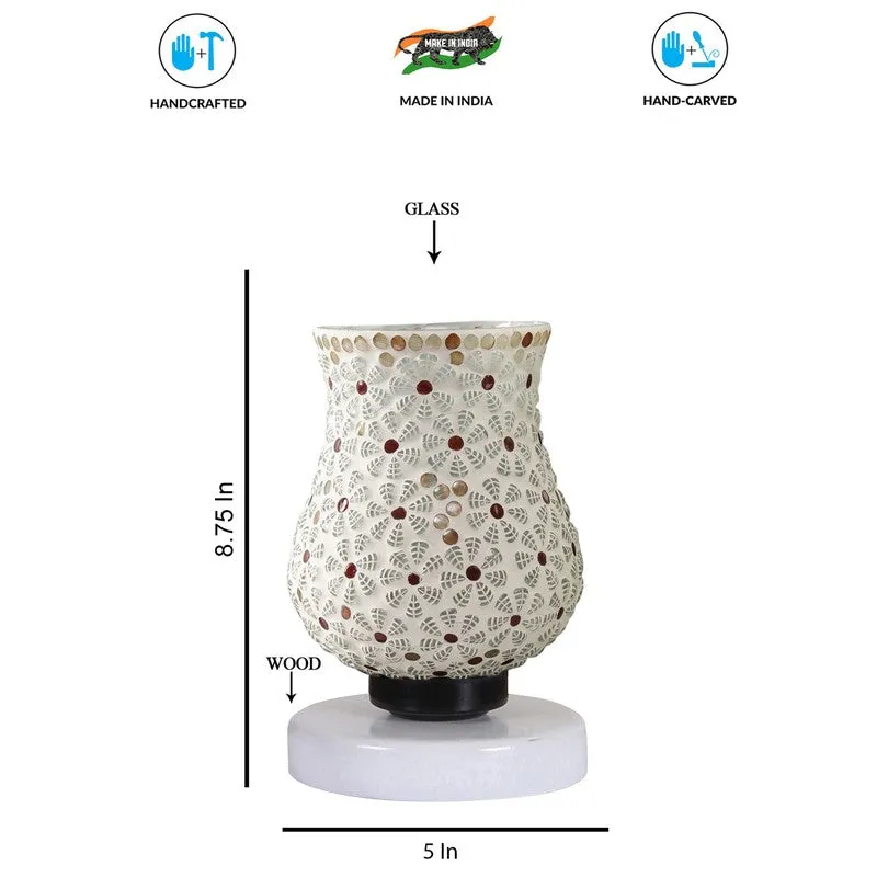 Astriva Mosaic Glass Table Lamp With Wooden Base - Multicolor media 8