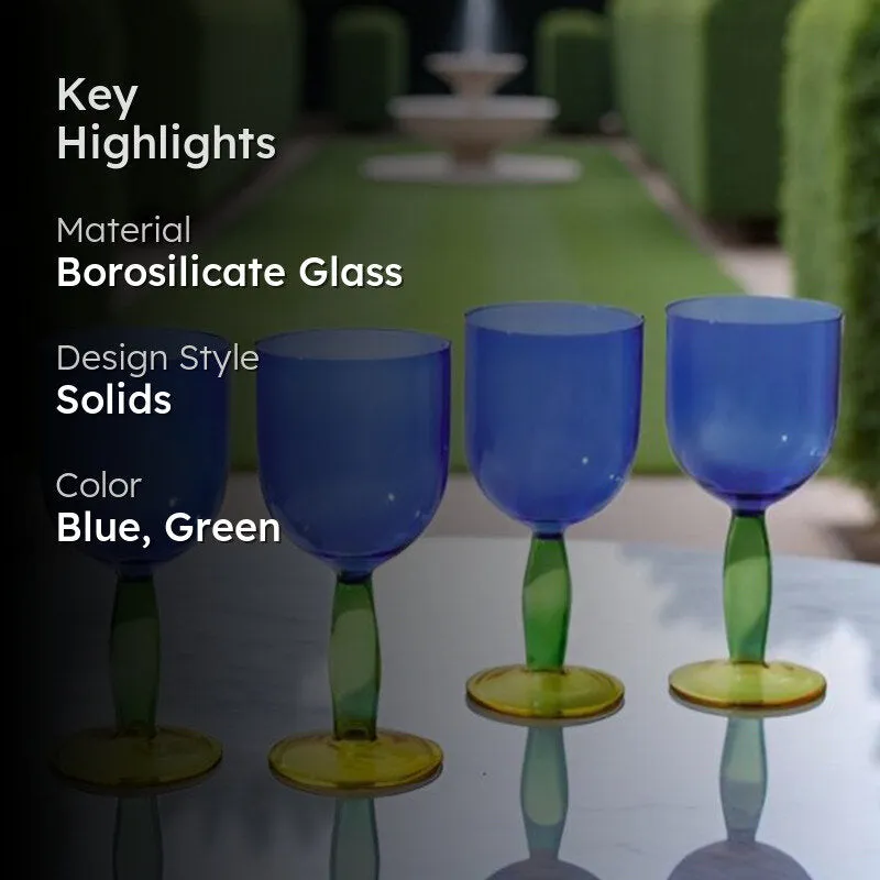 Turquoise Glow Goblet Glass(280 mL) - Set Of Four media 2