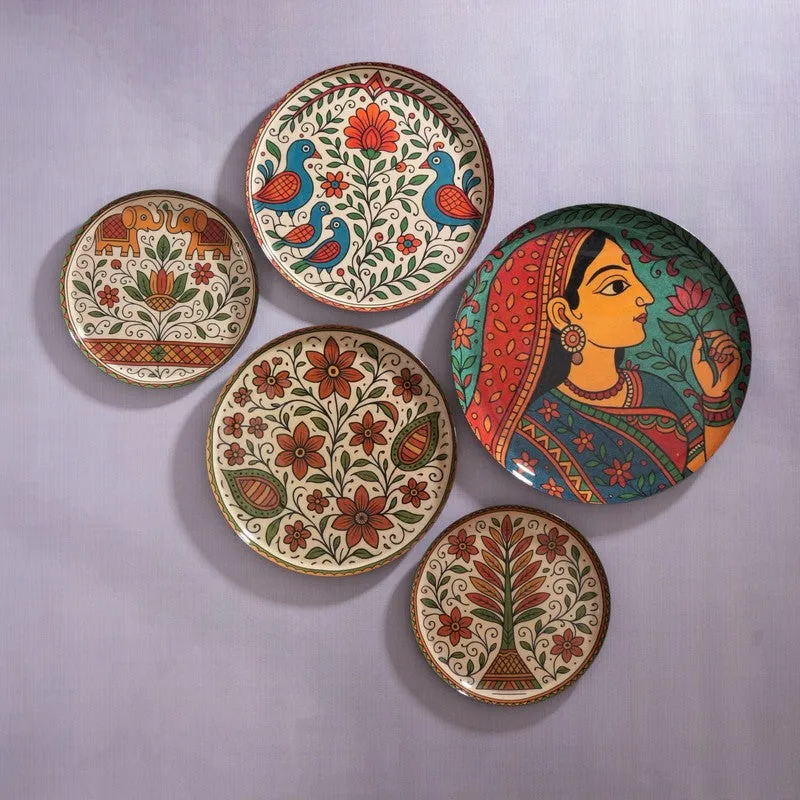 Mughal Bloom Wall Plates - Set of Five media 1