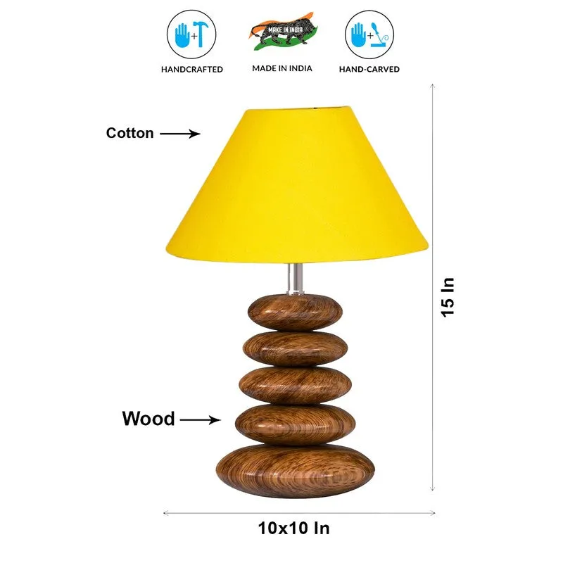 Luvora Cotton Table Lamp With Wooden Base - Yellow media 7