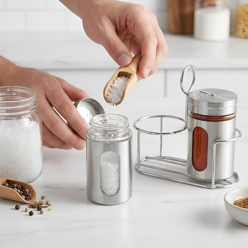 Kitchen Aura Stainless Steel Jar With Stand (200 mL Each) - Three Piece Set media 7