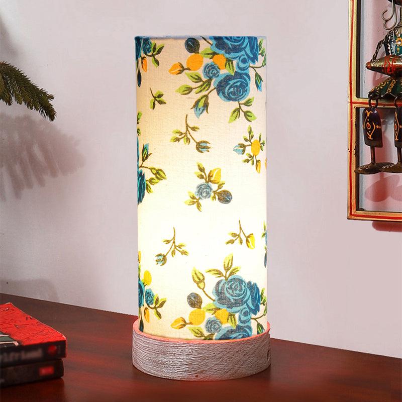 Alba Ocra Tower Wooden Table Lamp - Multicolor