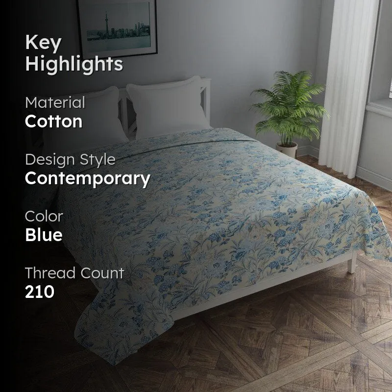 Tropical Blues Cotton Duvet Cover - 210 TC media 2