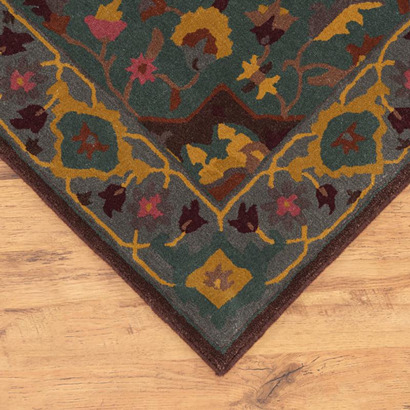 Nephthys Ethnic Wool & Nylon Carpet - Green & Red media 7