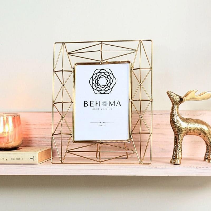 Elegant Geometric Gold Tabletop Photo Frame | Vaaree