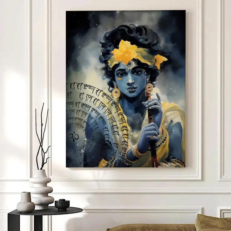 Pensive Krishna Wall Art media 2