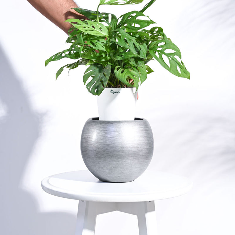 UGAOO Planter Vase Ball Retro- Silver media 5