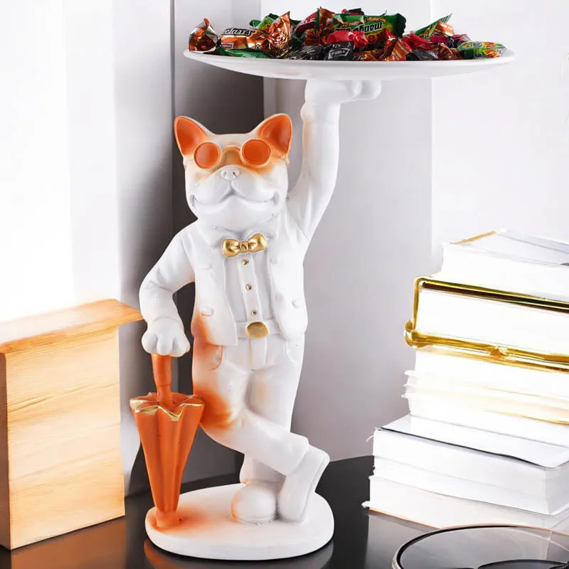 Dapper Cat Painted Polyresin Show Piece - White media 3