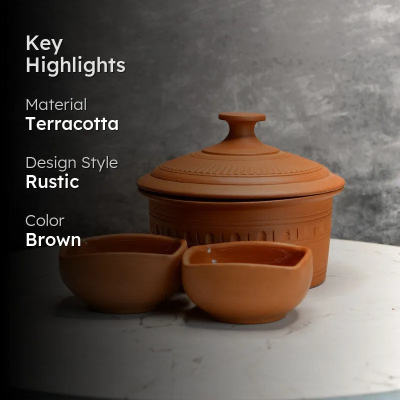 Artisanal Terracotta Serving Bowls - Three Piece Set media 2