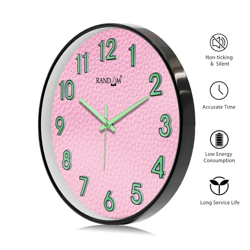 Liora Round Modern Plastic Wall Clock - Pink media 7