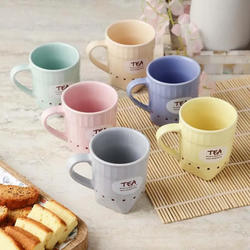 Quirk Ceramic Tea Cup (130 mL Each) - Set of Six media 1