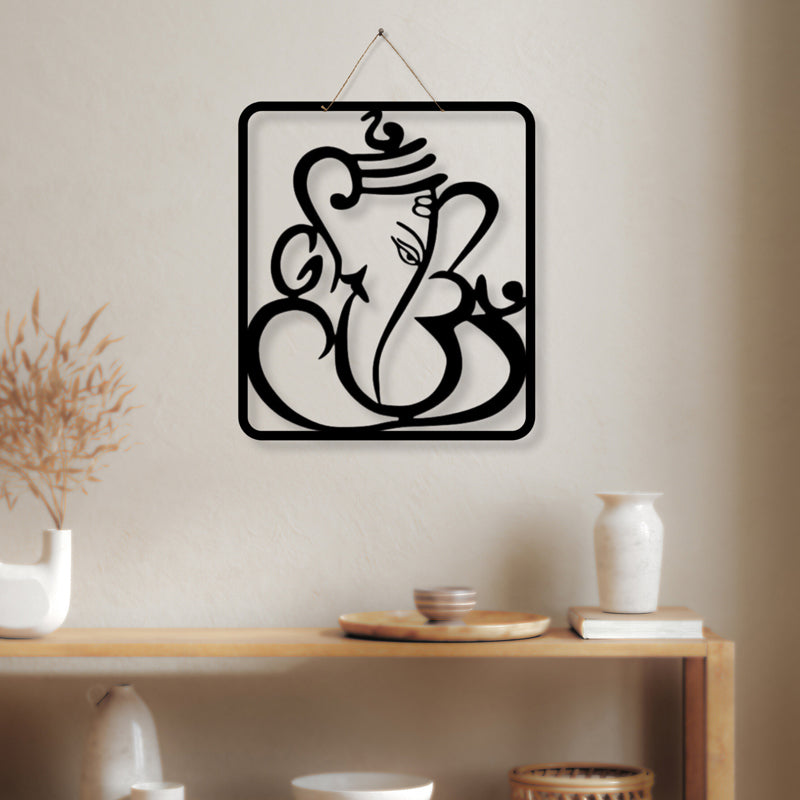 Ganesha Lines Iron Wall Accent