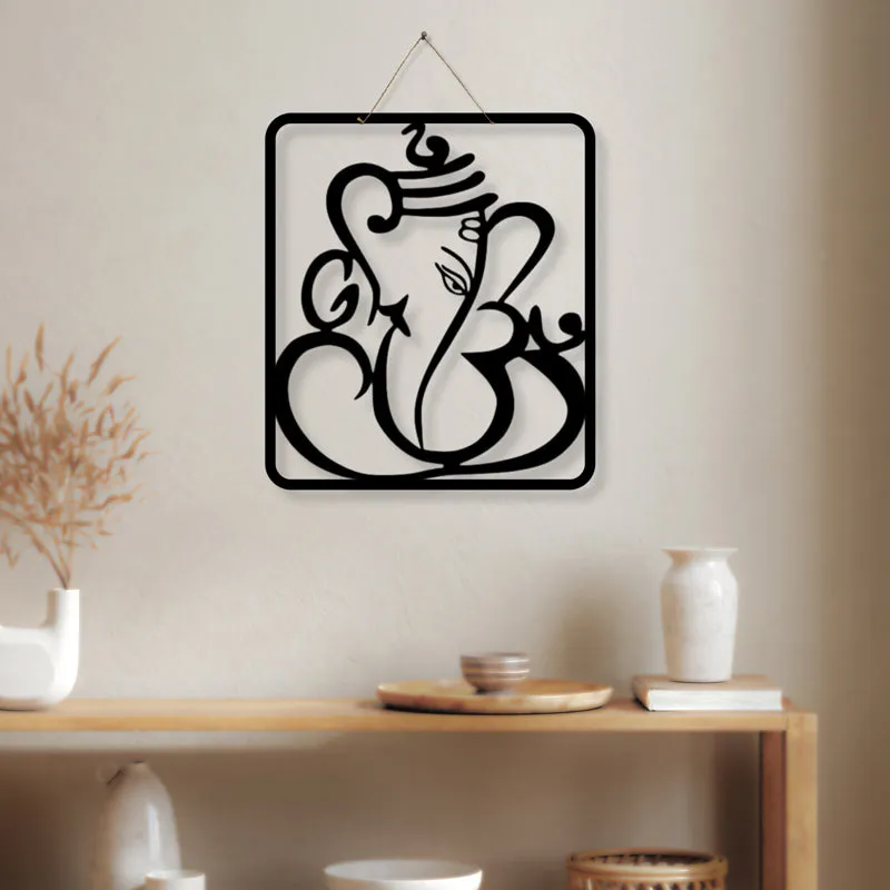 Ganesha Lines Iron Wall Accent media 1