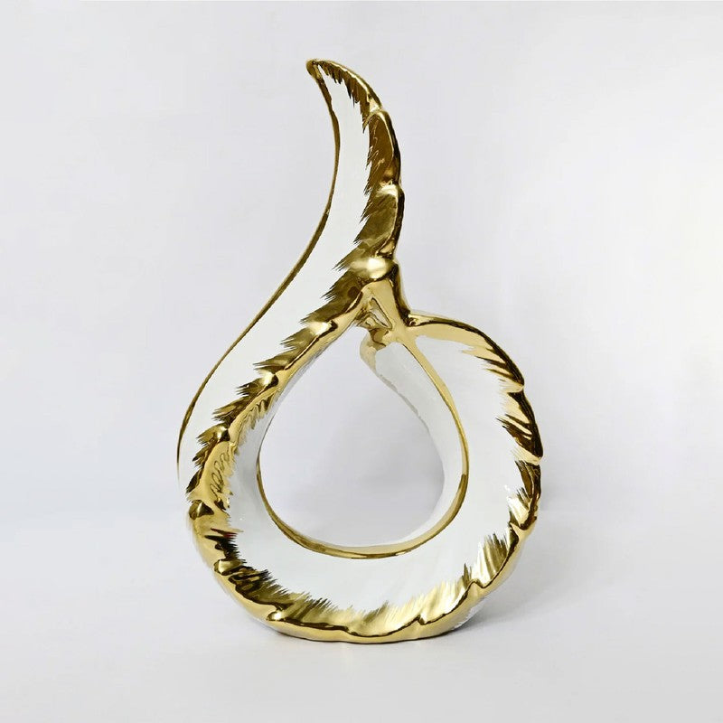 Zynera Emerald Curve Decorative Showpiece - White media 4