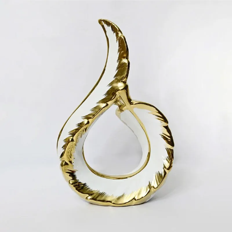 Zynera Emerald Curve Decorative Showpiece - White media 4