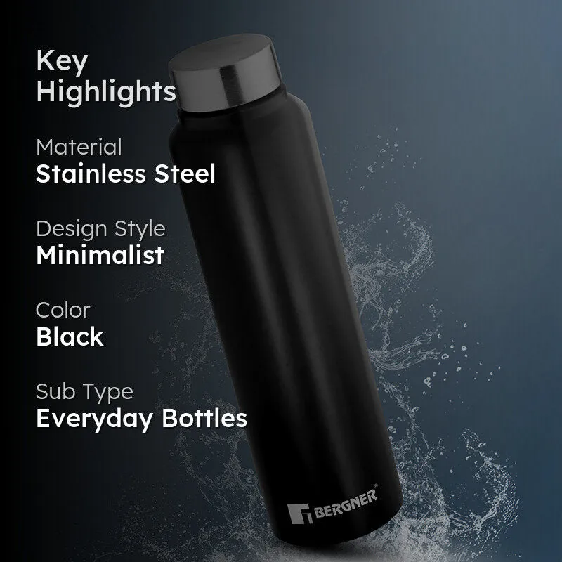 Bergner Aqua Lock Leakproof Stainless Steel Bottle (Black) - 1000 mL media 2
