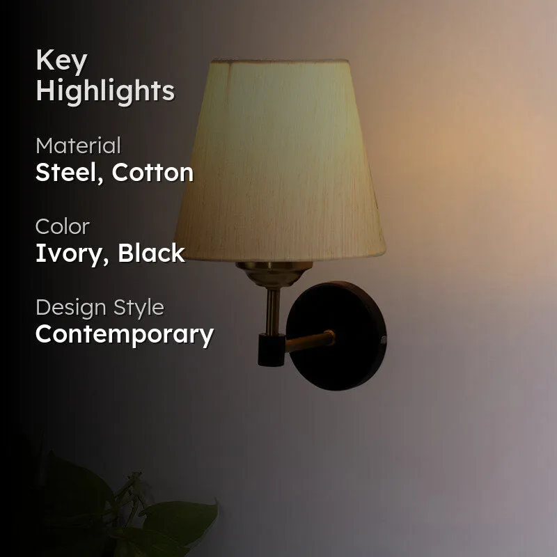 Aquilon Steel & Cotton Wall Lamp - Ivory media 2