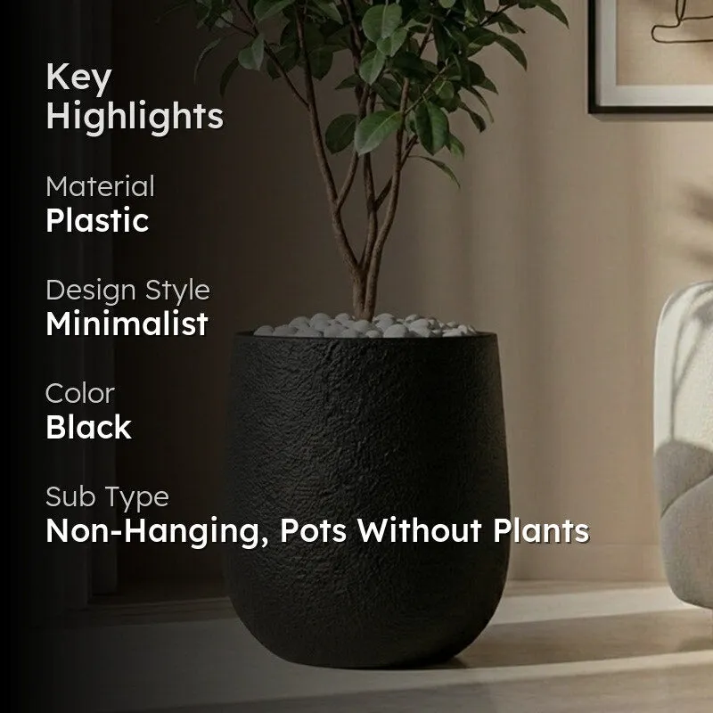 Olivra Floor Planter - Black - 2
