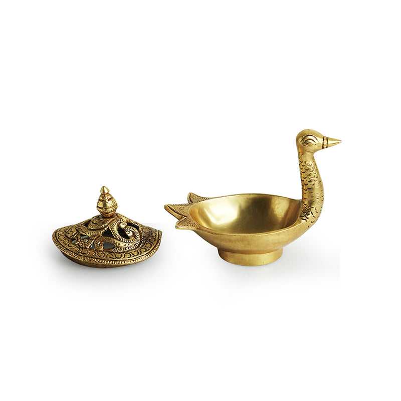 Tamra Mayura Brass Incense Holder media 5