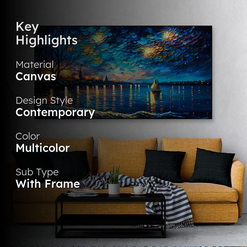 Ethereal Starry Night Canvas Wall Painting media 2