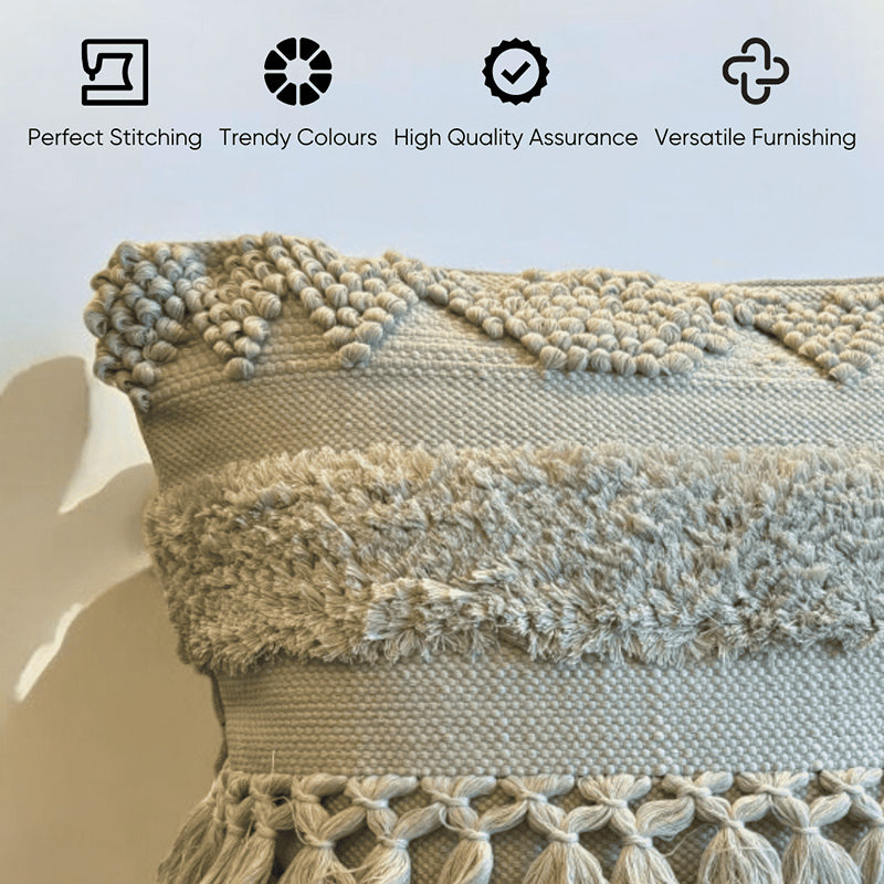 Squish-A-Lot Tufted Cushion Cover (Grey) - Set Of Two media 3