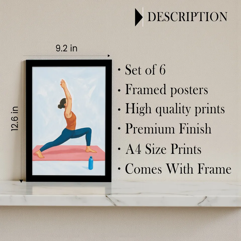 Balanced Peace Cotton Canvas Wall Painting - Set Of Six media 4