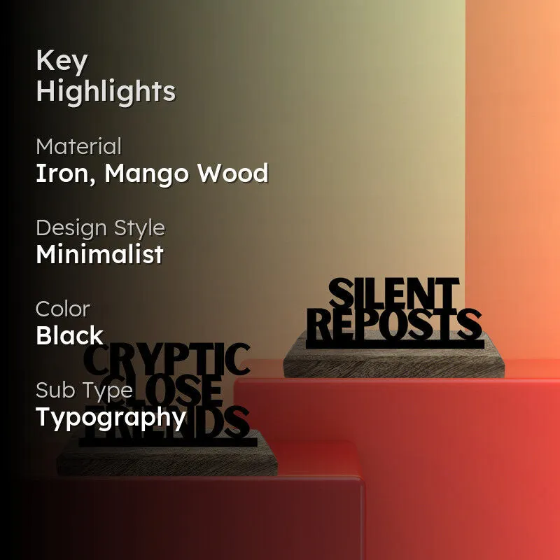 Silent Reposts Typography Showpiece - Set Of Two media 2